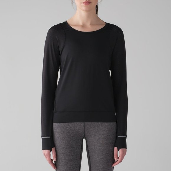 Lululemon Mind Over Miles Long Sleeve Running Top Black Size 8 - Picture 7 of 15
